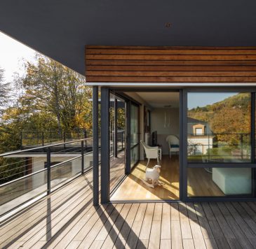 Baies vitrées : Coulissant aluminium sur terrasse